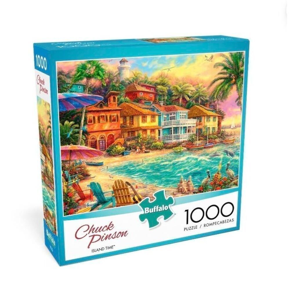 Buffalo Games Chuck Pinson Island Time 1000 pc Jigsaw Puzzle USED